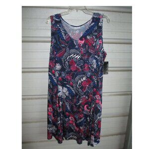 NEW 1X Plus Size American print Beautiful womens dress